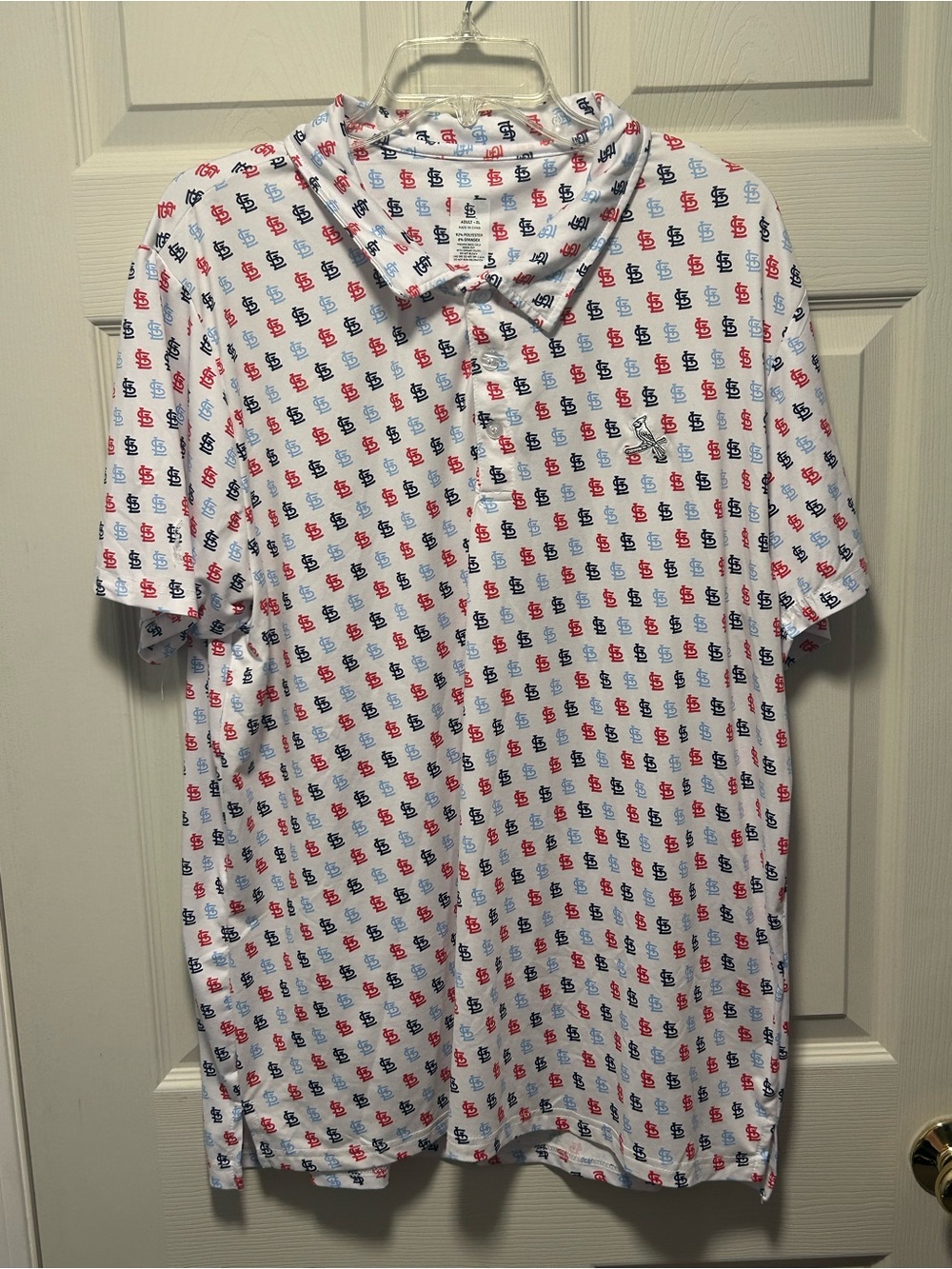 St. Louis Cardinals All Over Print White Polo Shirt - SGA 7/28/24 - Adult XL